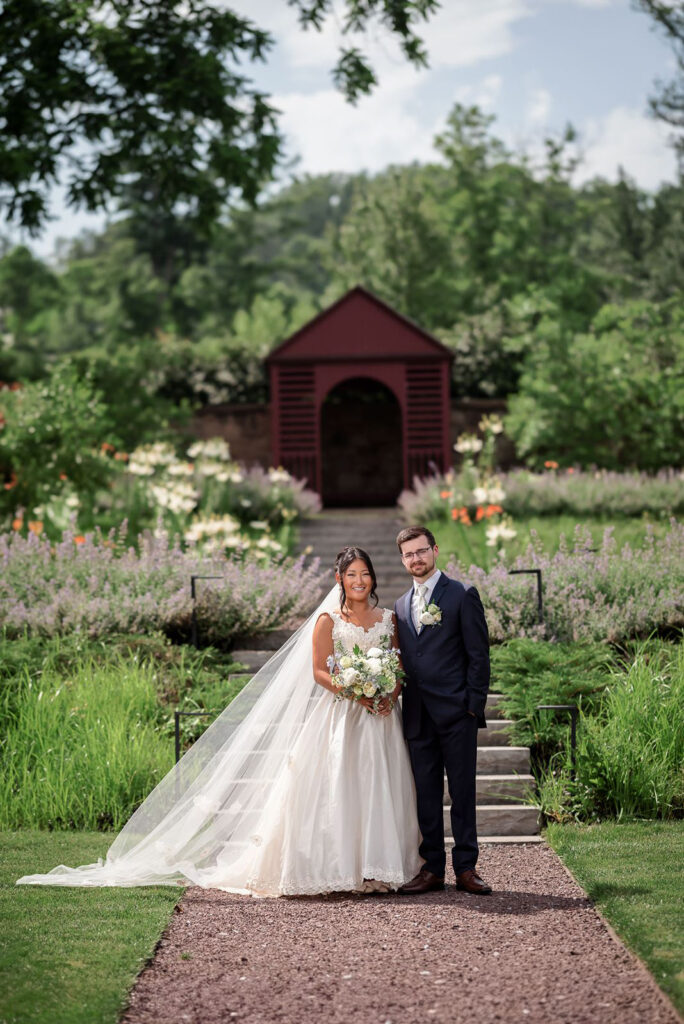 blooming flowers at outdoor wedding ceremony venue in PA